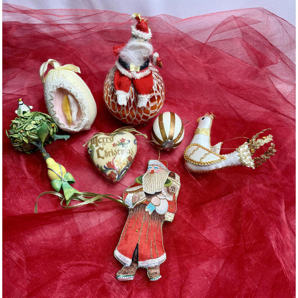 Vintage Themed Estate Bundle Santas, Heart, Partridge in Pear Tree, Birds, Eggs